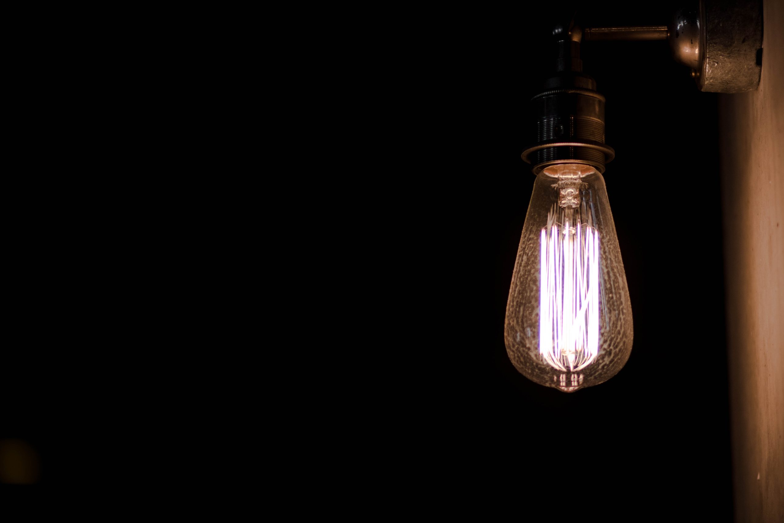 Lightbulb in darkness